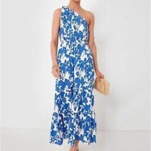 Elegant Blue Floral Maxi Dress